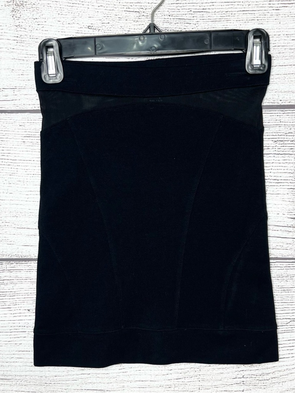 Nasty Gal Black Sheer Panel Stretch Mini Pencil Skirt Size XXS Sleek Sexy Fit